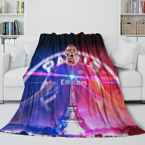 Mbappé Modisch Komfort Decke - Fußball Flanell Decke Für Sofa Bett Krippe Reisen Camping Dekor - Kinder Jugendliche Erwachsene - Weihnachten Geburtstag Geschenk Idee 60x80inch(150x200cm) von REIPOL