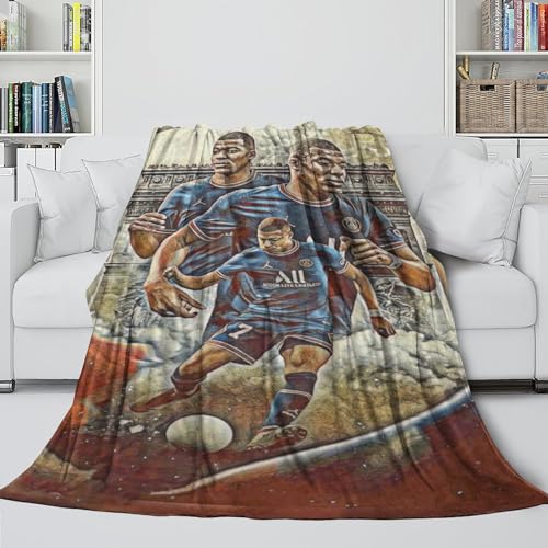 Mbappé Warme Decke - Auffälliges Decke Für Geschenk Für Kinder Enkelkinder Eltern Liebhaber Freunde Kollegen - Sofa Bett Krippe Dekor - Weihnachten Geburtstag Geschenk Idee 60x80inch(150x200cm) von REIPOL