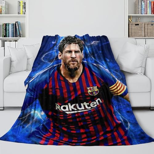 Messi 3D Gedruckte Decke - Fußball Waschbar Flanell Decke Für Kinder Jugendliche Erwachsene - Sofa Bett Büro Reisen Camping Dekor - Weihnachten Geburtstag Geschenk(127x152cm) von REIPOL