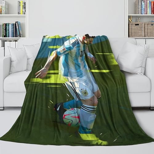 Messi Flanell Decke - Fußball Warme Decken Zum Teilen Und Bewahren Der Temperatur des Anderen - Decke Zum Einwickeln Von Etwas Warmem Und Glücklichem in Den Kälteren Nächten(100x130cm) von REIPOL