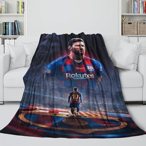 Messi Flanell Decke - Kinder Enkel Eltern Freundin Freund - Fußball Weiche Decken Für Bett Sofa Büro Krippe - Schenken Sie Wärme Und Fürsorge Für Die,die Sie Lieben(127x152cm) von REIPOL