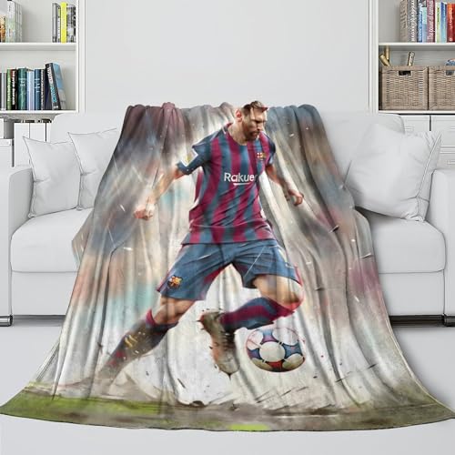 Messi Flanell Decke - Weiche Warme Decke Zum Einkuscheln Beim Filmgucken - Fußball Decke Für Verschiedene Verwendungszwecke Im Haushalt - Sofa Bett Krippe Dekor(150x200cm) von REIPOL