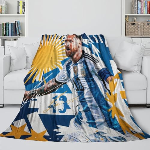 Messi Warme Decken - Fußball Kinder Erwachsene - Auffälliges Flanell Decke Für Schlafzimmer Wohnzimmer Krippe Dekor - Weihnachten Geburtstag Hochzeit Geschenk 60x80inch(150x200cm) von REIPOL