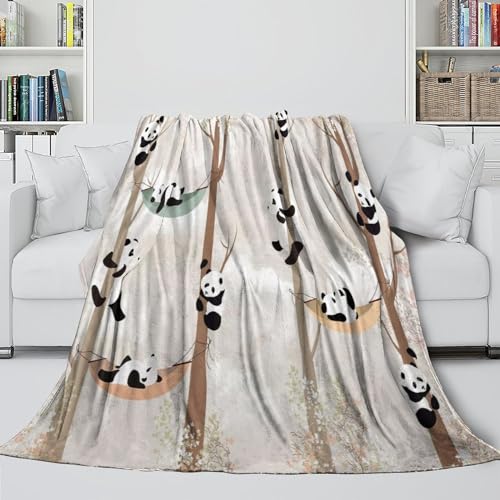 Panda Flanell Decke - Anti-Pilling Decke Für Sofa Bett Krippe Dekor - Überwürfe Für Kinder Jugendliche Erwachsene - Geschenkidee Zu Weihnachten Geburtstag 60x80inch(150x200cm) von REIPOL