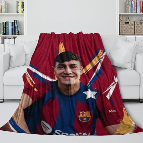 Pedri Modisch Komfort Decke - Fußball Flanell Decke Für Sofa Bett Krippe Reisen Camping Dekor - Kinder Jugendliche Erwachsene - Weihnachten Geburtstag Geschenk Idee 40x50inch(100x130cm) von REIPOL