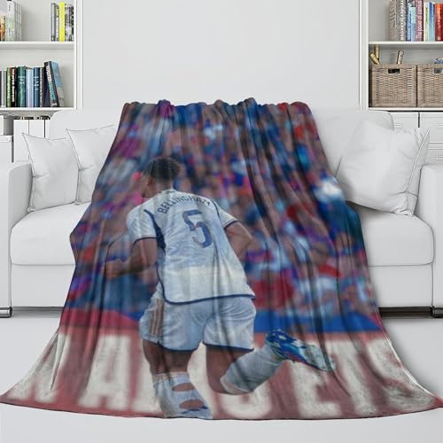 REIPOL Bellingham Flanell Decke - Fußball Anti-Pilling Decke Für Sofa Bett Krippe Dekor - Überwürfe Für Kinder Jugendliche Erwachsene - Geschenkidee Zu Weihnachten Geburtstag 50x60inch(127x152cm) von REIPOL