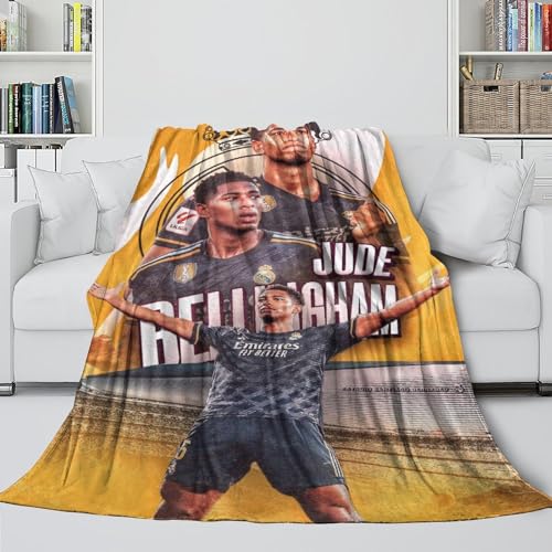 REIPOL Bellingham Pelzige Decke - Fußball Flanell Decke Für Kinder Jungen Erwachsene - Flauschige Decke Für Sofa Bett Stuhl Krippe Dekor - Geschenkidee Zu Weihnachten Geburtstag 50x60inch(127x152cm) von REIPOL