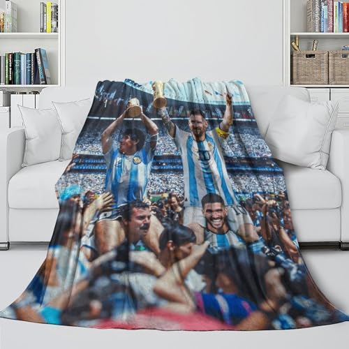 REIPOL Messi Flanell Decke - Fußball Kuschelige Decke Für Bett Sofa Büro Dekor - Geeignet Für Kinder Erwachsene Zu Verwenden - Weihnachten Geburtstag Hochzeit Geschenk(100x130cm) von REIPOL