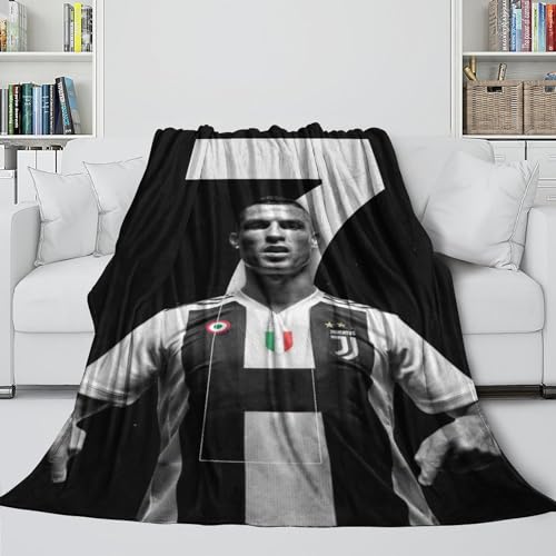 REIPOL Ronaldo Flanell Decke - Fußball Pelzige Und Gemütliche Decke Für Weihnachten Geburtstag Hochzeit Geschenkidee - Sofa Bett Stuhl Krippe Dekor - Decke Für Kinder Und Erwachsene(127x152cm) von REIPOL