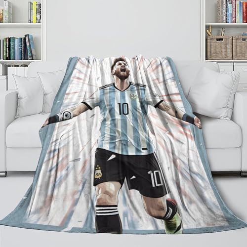 REIPOL Messi Flauschige Decke - Fußball Waschbare Flanell Decke Für Kinder Jungen Mädchen Jugendliche - Bett Sofa Büro Krippe - Weihnachten Geburtstag Geschenk Idee(150x200cm) von REIPOL