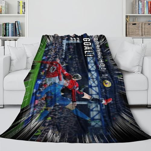 REIPOL Garnacho Pelzige Decke - Fußball Decken Für Kinder Erwachsene Alle Jahreszeiten - Wohnzimmer/Schlafzimmer/Sofa/Dekor - Weihnachten Geburtstag Hochzeit Geschenk 60x80inch(150x200cm) von REIPOL