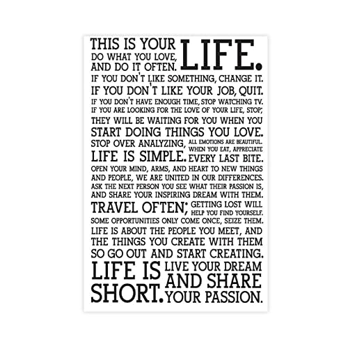 REIPOL Holstee Manifesto Poster The Original This Is Your Life Poster, Leinwand-Poster, Wandkunst, Dekordruck, Bild Gemälde für Wohnzimmer, Schlafzimmer, Dekoration, ungerahmt, 30 x 45 cm von REIPOL