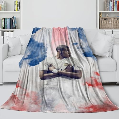 REIPOL Mbappé Flanell Decke - Kinder Jugendliche Erwachsene - Tactile Gefühl Wie Eine Umarmung in Einer Decke - Sofa Bett Krippe Dekor - Weihnachten Geburtstag Geschenk 60x80inch(150x200cm) von REIPOL