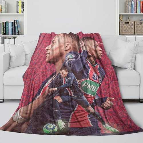 REIPOL Mbappe Kuschelige Decke - Fußball Die Unvergessliche Decke Für Kinder Von Eltern/Großeltern Gekauft - Sofa Bett Krippe - Weihnachten Geburtstag Geschenk Ideee 40x50inch(100x130cm) von REIPOL