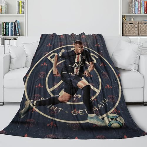 REIPOL Mbappé Plüsch Decke - Anti-Pilling Decke Für Kinder Und Erwachsene - Fußball Sofa Bett Krippe Dekor - Geeignet Idee Für Weihnachten Geburtstag Hochzeit Geschenk 50x60inch(127x152cm) von REIPOL