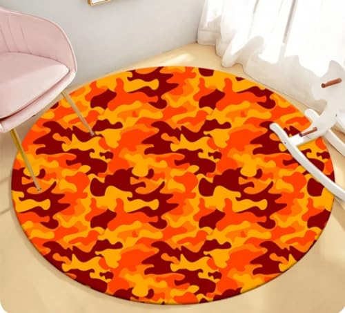 REIPOL Militärische Tarnung runder Teppich Badezimmer rutschfeste Matte Wohnzimmer Fußmatten Schlafzimmer dekorativer Teppich 200cm von REIPOL