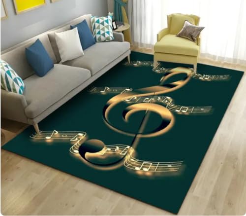REIPOL Musikbereich Teppich groß, Teppich Teppich für Wohnzimmer Schlafzimmer Sofa Küchendekoration, rutschfeste Fußmatte 60x90cm von REIPOL