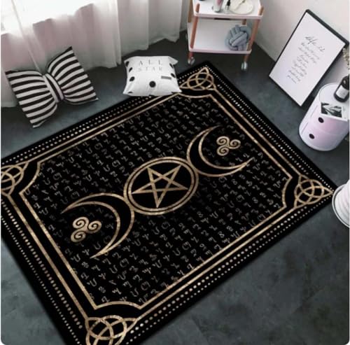 REIPOL Pentagramme Teppich für Wohnzimmer Satan Dekor Sofa Tisch Bereich Teppiche Anti-Rutsch Fußmatte Badezimmer Türmatte 200x300cm von REIPOL