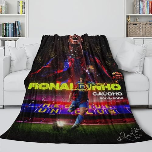 REIPOL Ronaldinho Kuschelige Decke - Fußball Die Unvergessliche Decke Für Kinder Von Eltern/Großeltern Gekauft - Sofa Bett Krippe - Weihnachten Geburtstag Geschenk Ideee 60x80inch(150x200cm) von REIPOL