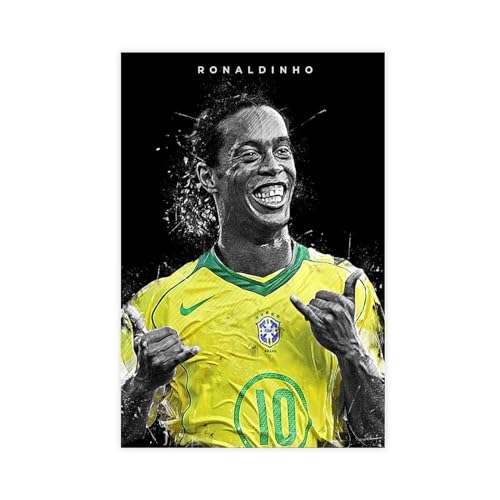 REIPOL Ronaldinho Leinwand-Poster, Schlafzimmer, Dekoration, Sport, Landschaft, Büro, Raumdekoration, Geschenk, ungerahmt, 50 x 75 cm von REIPOL