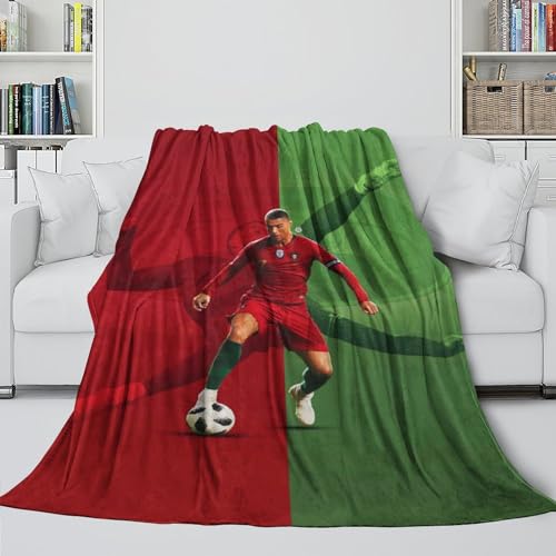 REIPOL Ronaldo 3D Gedruckt Decke - Fußball Kinder Erwachsene - Modisch Decke Erhellt Den Raum Mit Den Lebhaften Farben - Weihnachten Geburtstag Hochzeit Geschenk Idee 50x60inch(127x152cm) von REIPOL