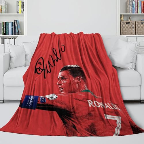 REIPOL Ronaldo 3D Gedruckt Decke - Kinder Jugendliche Erwachsene - Fußball Modisch Decke Erhellt Den Raum Mit Den Lebhaften Farben - Weihnachten Geburtstag Hochzeit Geschenk Idee(100x130cm) von REIPOL