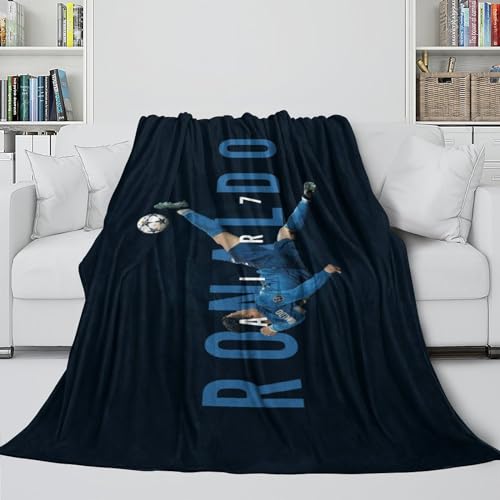 Ronaldo Flanell Decke - Fußball Kinder Erwachsene - Tactile Gefühl Wie Eine Umarmung in Einer Decke - Sofa Bett Krippe Dekor - Weihnachten Geburtstag Geschenk 60x80inch(150x200cm) von REIPOL