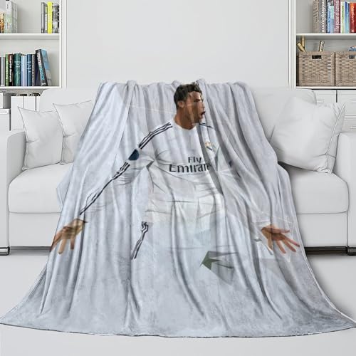 REIPOL Ronaldo Gemütlich Decke - Fußball Flanell Decke Zum Kuscheln Beim Filmschauen in Kälteren Nächten - Geeignet Für Beruhigung Und Um Ängste Abzubauen Und Einzuschlafen 40x50inch(100x130cm) von REIPOL