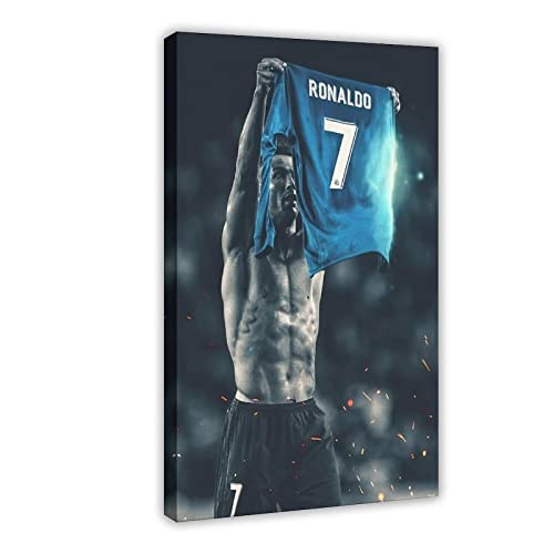 REIPOL Ronaldo Poster Fußballspieler Leinwand Poster Schlafzimmer Dekor Sport Landschaft Büro Zimmer Dekor Geschenk Rahmenstil 20 x 30 cm von REIPOL