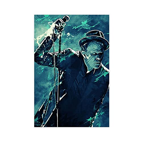 REIPOL Tom Waits Musikposter auf Leinwand, Schlafzimmer, Dekoration, Sport, Landschaft, Büro, Raumdekoration, Geschenk, ungerahmt, 40 x 60 cm von REIPOL