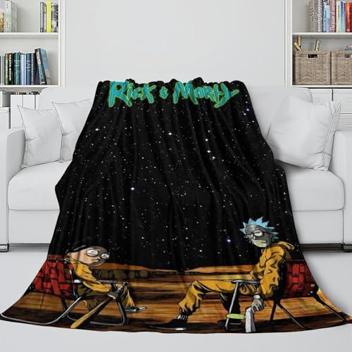Rick and Morty Weiche Decke - Fernsehserien Decke Für Klimaanlage Geburtstag Geschenk Für Ehemann Freund Freundin Nachbar - Schlafzimmer Wohnzimmer Krippe Dekor 40x50inch(100x130cm) von REIPOL