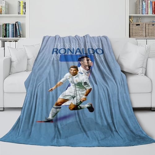 Ronaldo 3D Gedruckte Decke - Waschbar Flanell Decke Für Kinder Erwachsene - Sofa Bett Büro Reisen Camping Dekor - Weihnachten Geburtstag Geschenk 40x50inch(100x130cm) von REIPOL