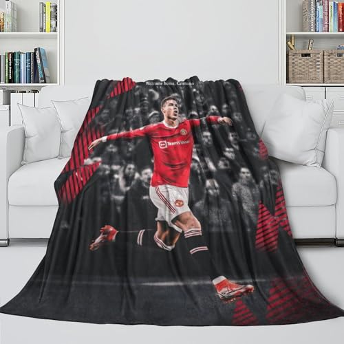 Ronaldo Flanell Decke - Fußball Gemütliche Decken Für Etwas Warmes Und Glückselig Zu Wickeln Mit in Den Kälteren Nächten - Sofa Bett Krippe Dekor - Weihnachten Geburtstag Geschenk Idee(150x200cm) von REIPOL