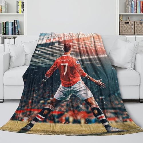 Ronaldo Flanell Decke - Fußball Warme Decken Für Bringen Wärme Und Komfort Zu Ihrem Menstruierenden Freundin - Sofa Bett Büro Draußen Dekor - Weihnachten Geburtstag Geschenk Idee(150x200cm) von REIPOL