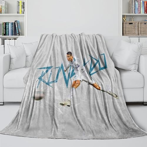 Ronaldo Flanell Decke - Fußball Warme Und Kuschelige Decken Zu Zeigen Ihre Begleiten Und Fürsorge - Sofa Bett Stuhl Dekor - Weihnachten Geburtstag Geschenk 50x60inch(127x152cm) von REIPOL