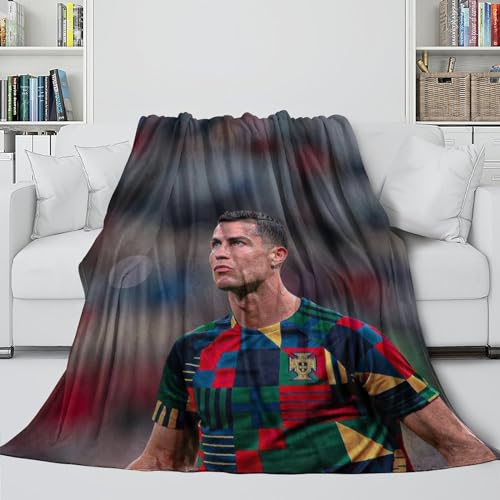 Ronaldo Flanell Decke - Weiche Warme Decke Zum Einkuscheln Beim Filmgucken - Fußball Decke Für Verschiedene Verwendungszwecke Im Haushalt - Sofa Bett Krippe Dekor(100x130cm) von REIPOL