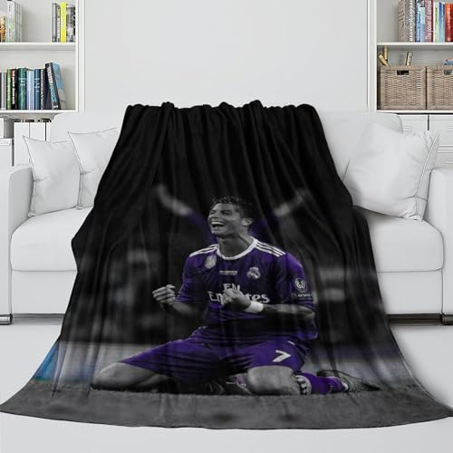 Ronaldo Flanell Decke - Weiche Warme Decke Zum Einkuscheln Beim Filmgucken - Fußball Decke Für Verschiedene Verwendungszwecke Im Haushalt - Sofa Bett Krippe Dekor(127x152cm) von REIPOL