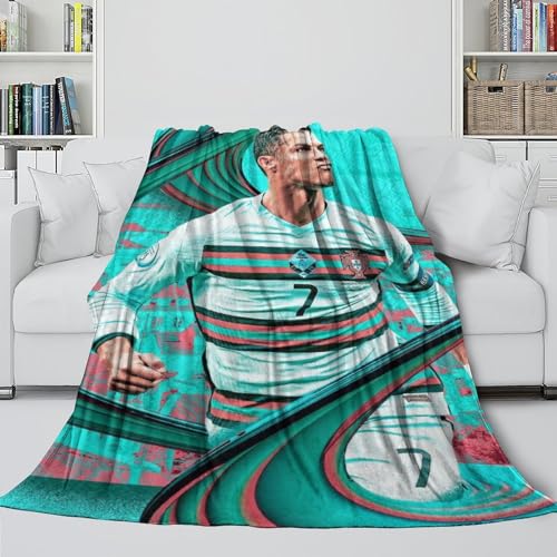 Ronaldo Komfort Decke - Fußball Gemütliche Flauschige Decke Für Bett Sofa - Kinder Erwachsene - Bringen Wärme Und Glückseligkeit - Weihnachten Geburtstag Geschenk 40x50inch(100x130cm) von REIPOL