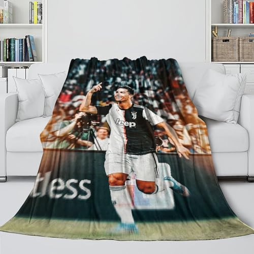 Ronaldo Modisch Decke - Fußball Für Das Ablegen Ihres Telefons Und EIN Nettes Nickerchen - Sofa Bett Büro Krippe Reisen Camping Dekor - Weihnachten Geburtstag Geschenk Idee(100x130cm) von REIPOL