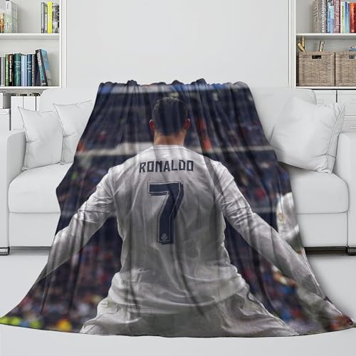 Ronaldo Modisch Decke - Fußball Warme Decke Zum Einkuscheln Beim Fernsehen Anstatt Die Heizung Aufzudrehen - 3D Gedruckte Decke Für Verschiedene Verwendungszwecke Zum Sofa Bett Dekor(150x200cm) von REIPOL