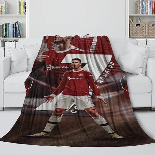 Ronaldo Modisch Decke - Fußball Warme Decke Zum Einkuscheln Beim Fernsehen Anstatt Die Heizung Aufzudrehen - 3D Gedruckte Decke Für Verschiedene Verwendungszwecke Zum Sofa Bett Dekor(150x200cm) von REIPOL