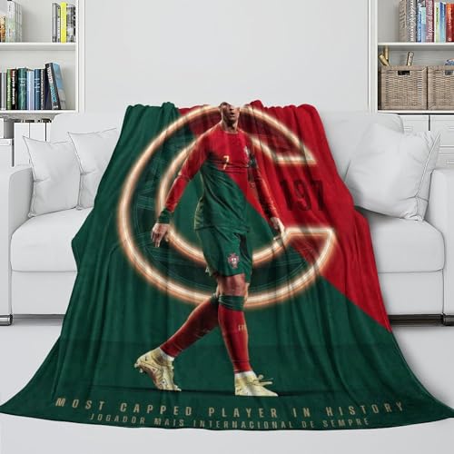 Ronaldo Plüsch Decke - Fußball Decke Für Kinder Jugendliche Erwachsene - Mehrzweck Nützliche Ergänzung Zu Sofa Bett Stuhl Krippe Dekor - Weihnachten Geburtstag Hochzeit Geschenk Idee(127x152cm) von REIPOL