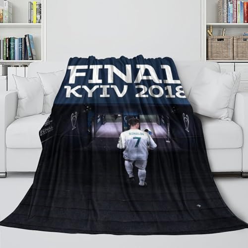 Ronaldo Warme Decke - Fußball Hautfreundlich Decke Wie Eine Umarmung in Einer Decke - Sofa Bett Krippe Bodenkissen - Geschenk Für Kinder Enkelkinder - Weihnachten Geburtstag Geschenk(100x130cm) von REIPOL