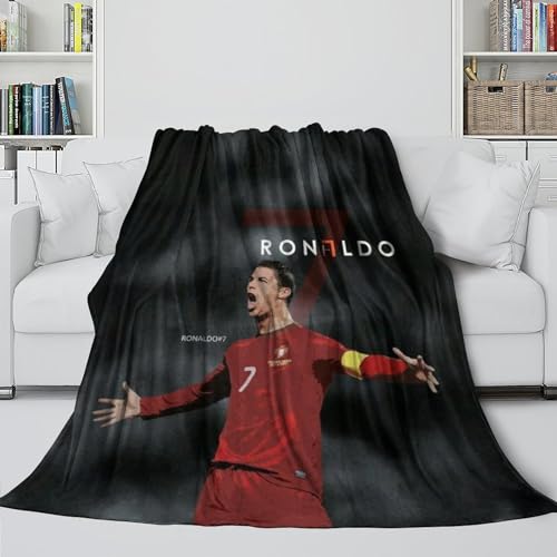 Ronaldo Weiche Decke - Fußball Warme Decken Zum Beruhigen Und Schlafen - Kuschelige Decke Zum Einwickeln Nach Einem Anstrengenden Tag - Geschenk Für Sie Selbst 50x60inch(127x152cm) von REIPOL