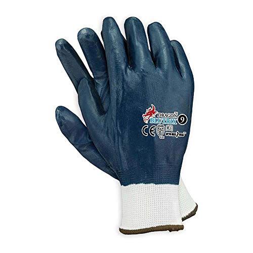 REIS BLUTRIX10 Dragon Schutzhandschuhe, Blau, 10 Größe, 12 Stück von REIS