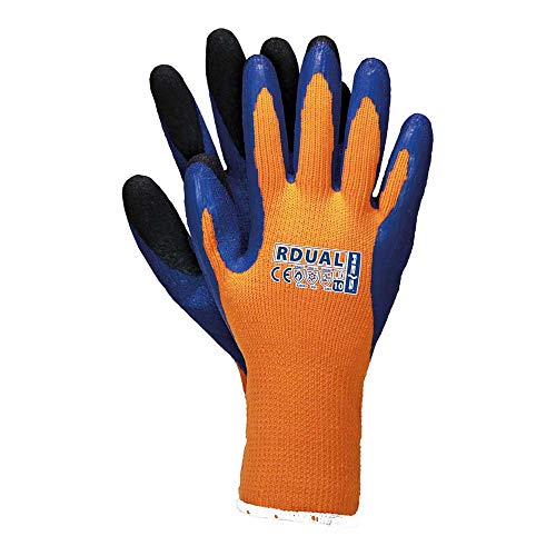 Reis Rdual_Pnb10 Schutzhandschuhe, Orange-Blau-Schwarz, 10 Größe, 12 Stück von REIS