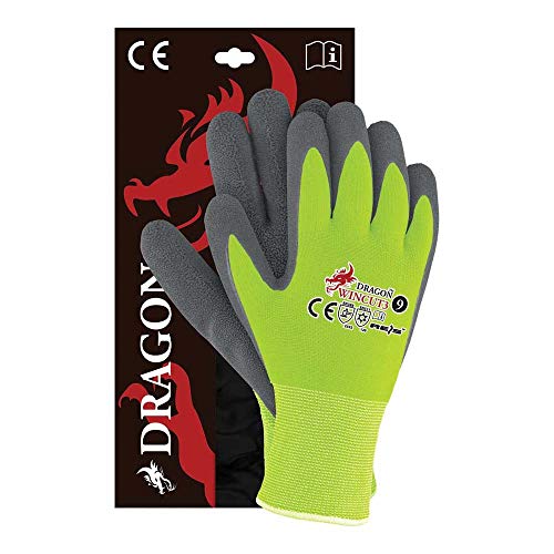 Reis WINCUT3_YS9 Dragon Schutzhandschuhe, Gelb-Grau, 9 Größe, 12 Stück von REIS