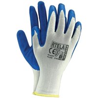 Arbeitshandschuhe mit Latexbeschichtung, blau/weiß 8 von REIS
