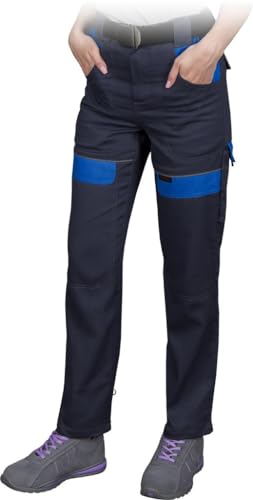 CORTON Damen-Schutzhose in Taillenlänge: 100% Baumwolle, 260 g/m², Vielseitige Taschen, Elastischer Bund, Reflektierend, Farbe: Marineblau - blau, Größe 36 von REIS