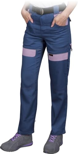 CORTON Damen-Schutzhose in Taillenlänge: 100% Baumwolle, 260 g/m², Vielseitige Taschen, Elastischer Bund, Reflektierend, Farbe: Marineblau - dunkles Heidekraut, Größe 42 von REIS